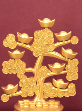 源头工厂发财树元宝转转摇钱树公司前台玄关桌面家居摆件批发代发