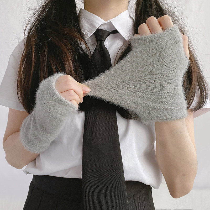 半指手套女冬季发热仿羊绒打字学生写字漏指头加绒保暖露五指护腕,淘宝优惠券,粉丝福利购,淘宝优惠卷