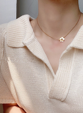 小雏菊花朵女潮钛钢ins锁骨链