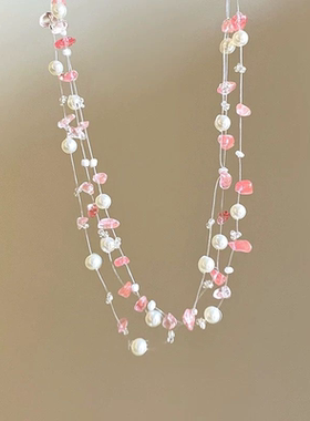 气质粉色项链女款夏2025新款