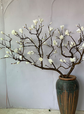 厂家干树枝仿真玉兰花树许愿树假树大型落地花橱窗婚庆玄壁挂造景
