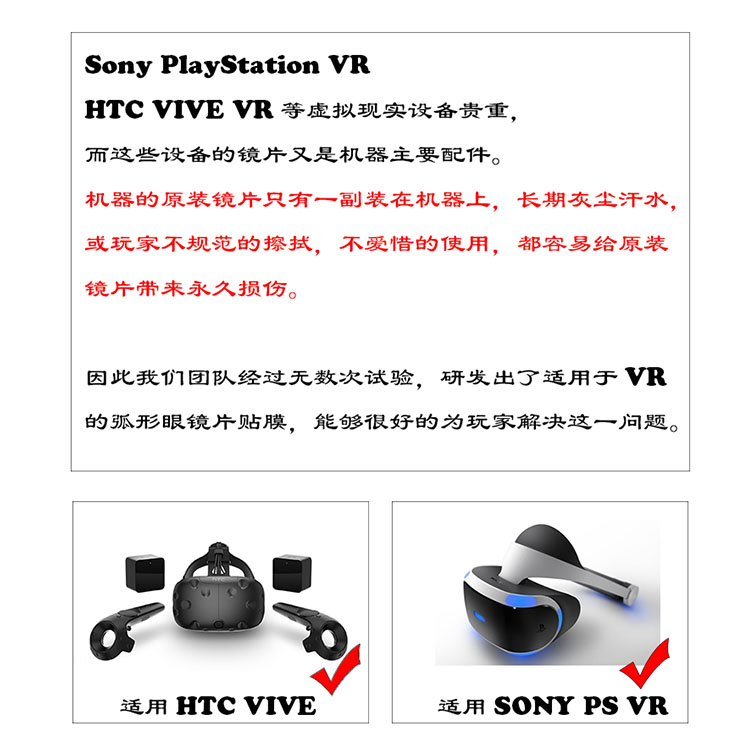 适用索尼PSVR眼镜贴膜ps4vr镜片膜HTC VIVE Pro/三星MR透镜保护膜PSVR2贴膜PS5VR镜片保护膜-图0