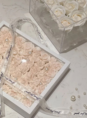 pvc纸巾玫瑰花干花diy