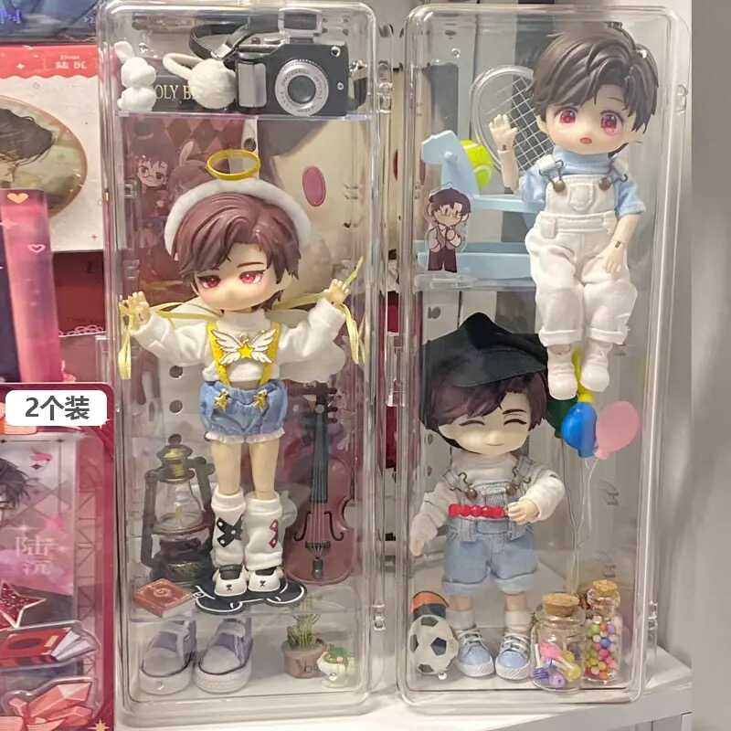 Ob11 display cabinet 12 points tall bjd baby house small size baby figure storage box light and love at night