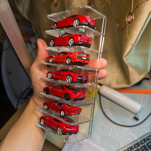 1:64合金模型小汽车收纳盒摆件儿童口袋车风火轮玩具车展示置物架 - 图2