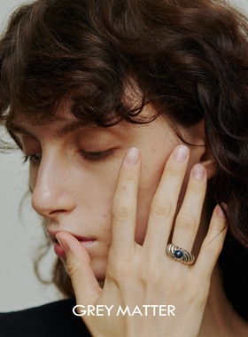 GREYMATTER 叠缝纹理镶嵌珠球戒指新款轻奢小众设计首饰七夕礼物