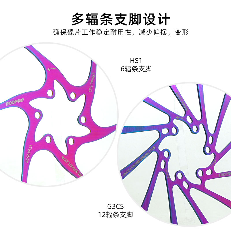 美利达通用山地车G3碟刹碟片160/180mm自行车6钉镂空超轻刹车盘片 - 图2