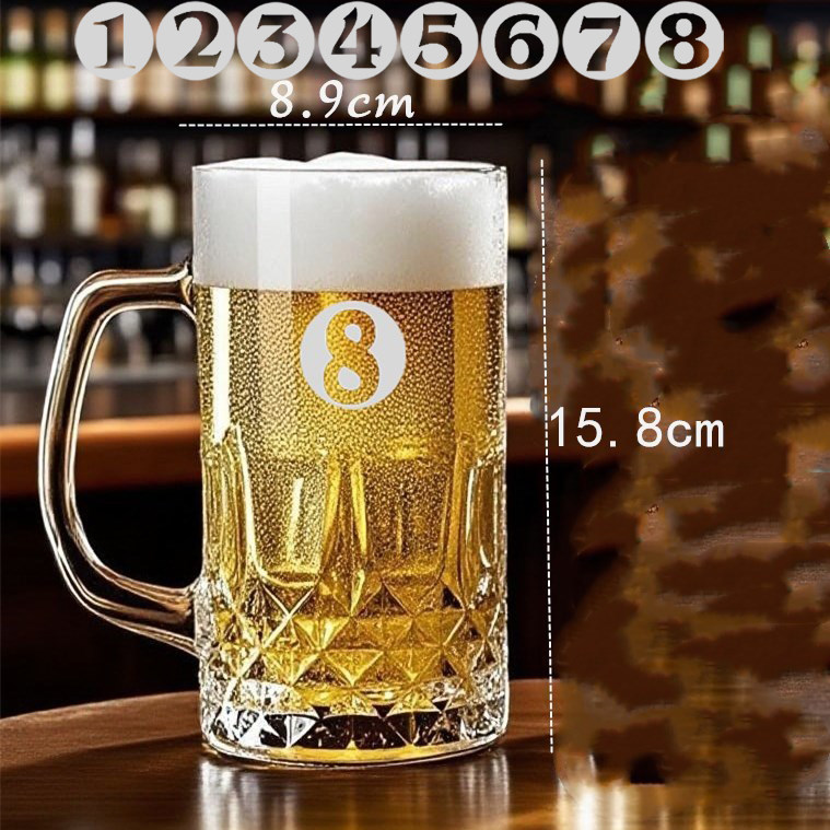带数字啤酒杯超大扎啤杯加厚玻璃杯定制英雄杯带把水杯家用刻字杯,淘宝优惠券,粉丝福利购,淘宝优惠卷