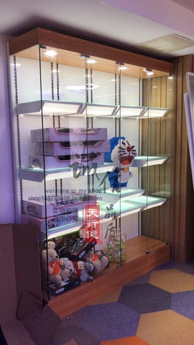 北京定做雕像展柜手办模型柜乐高高达玩具展示柜兵人玻璃柜奖杯柜 - 图2