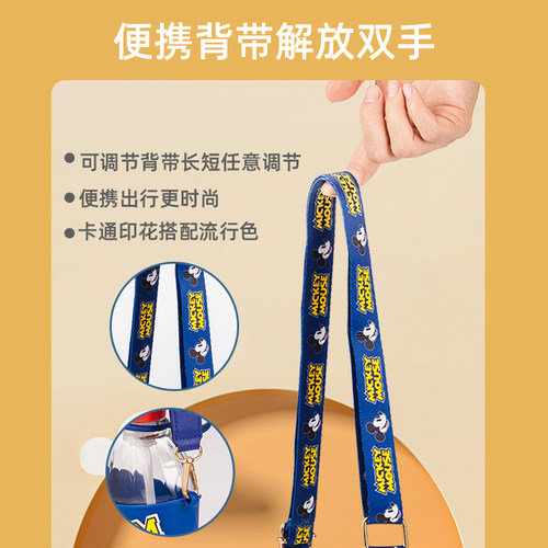 【自营】迪士尼大肚杯水杯儿童吸管直饮DIY双饮水杯水壶草莓熊 - 图2