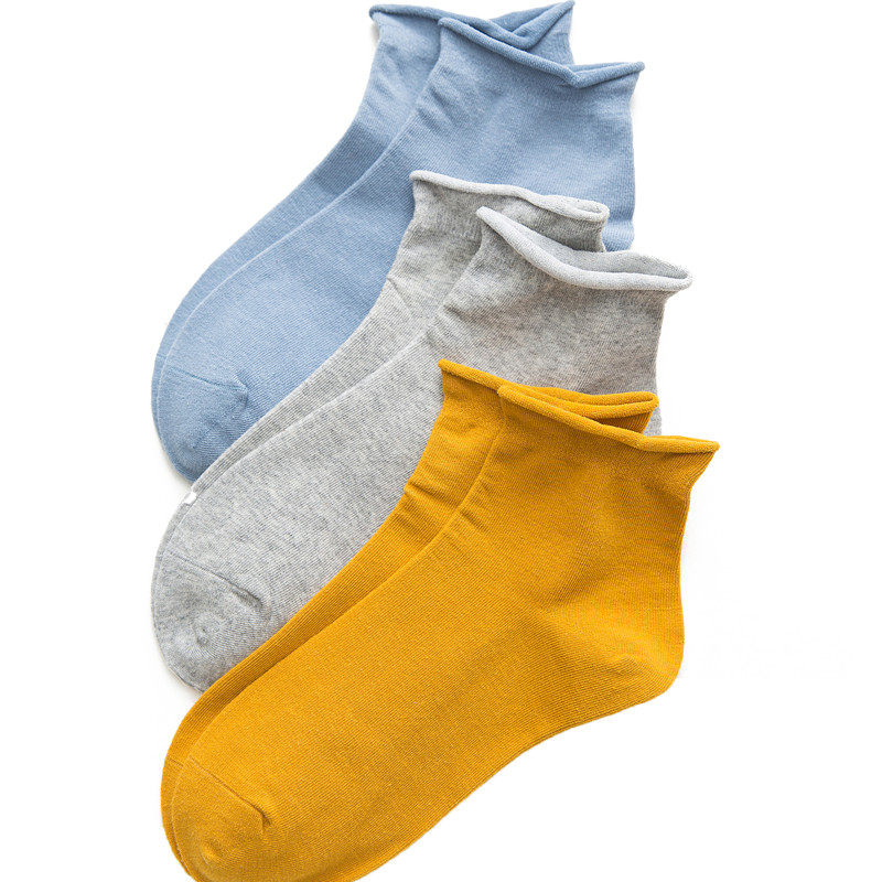 袜子女夏短袜浅口纯棉夏季薄款jK卷口袜子孕妇袜堆堆袜潮街头ins,淘宝优惠券,粉丝福利购,淘宝优惠卷