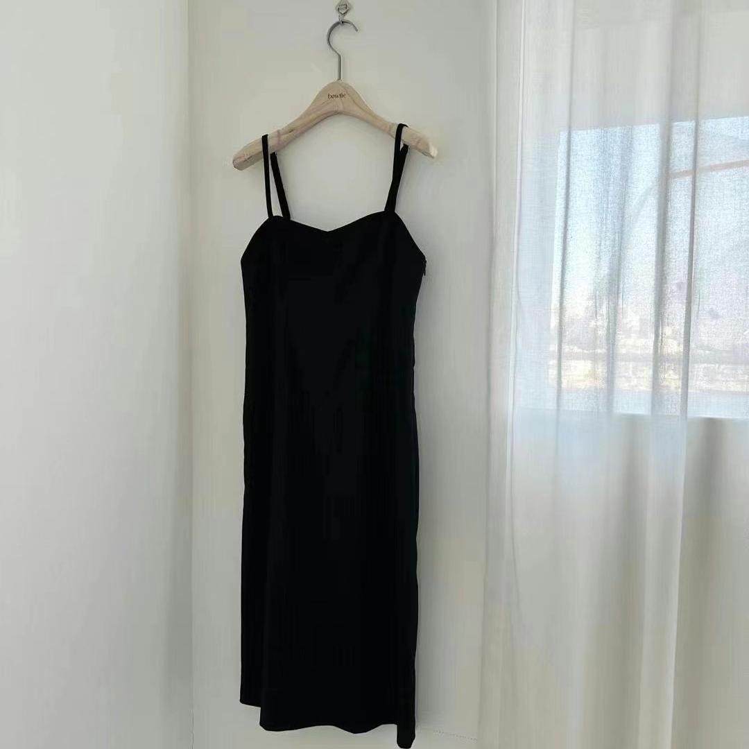 SALE 原265韩国代购bowtie新款黑色吊带连衣裙收腰高级ins风,淘宝优惠券,粉丝福利购,淘宝优惠卷