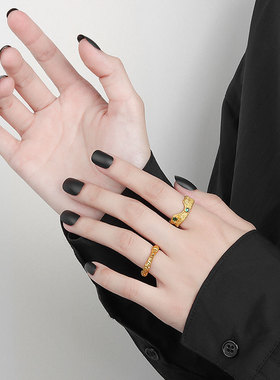 小众设计感纹理不规则百搭戒指