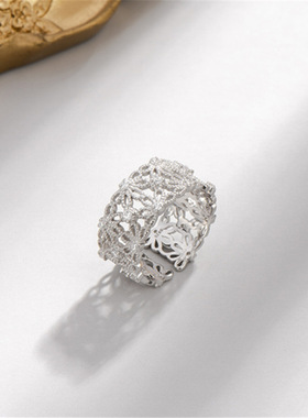 森系镶钻双层向阳花闪亮戒指现货