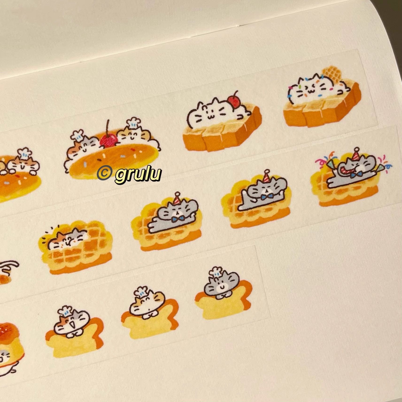 浮光分装 grulu 猫猫面包 啦啦队和纸胶带可爱盐系手帐拼贴装饰,淘宝优惠券,粉丝福利购,淘宝优惠卷