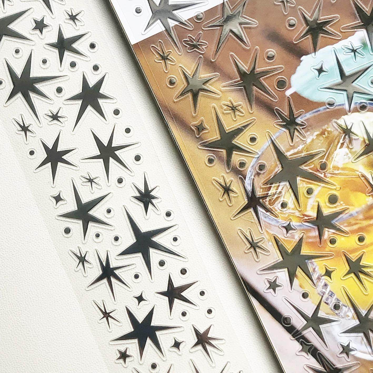 浮光分装 甜品镇星星黑白星芒切膜胶带双透亮膜立体烫银 手帐拼贴,淘宝优惠券,粉丝福利购,淘宝优惠卷