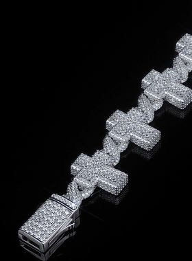 ybs电镀白金十字架男女项链