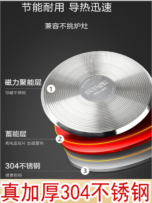 苏泊尔高压锅家用304不锈钢银河星压力锅YS22E防爆YS26E.YS24E-图1