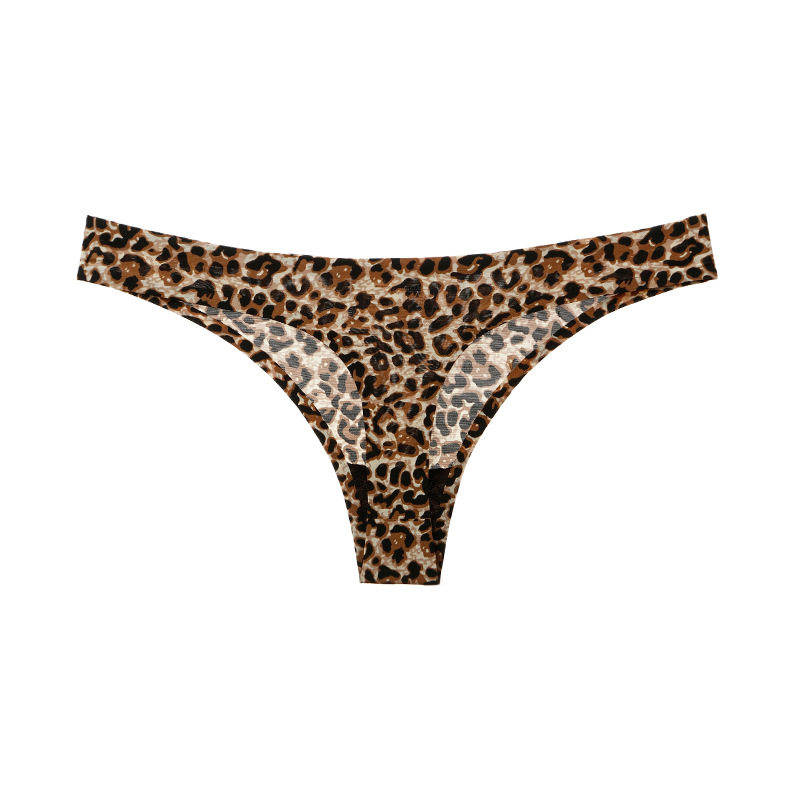 健身运动丁字裤女无痕内裤冰丝性感豹纹一片式大码低腰瑜伽t裤薄,淘宝优惠券,粉丝福利购,淘宝优惠卷