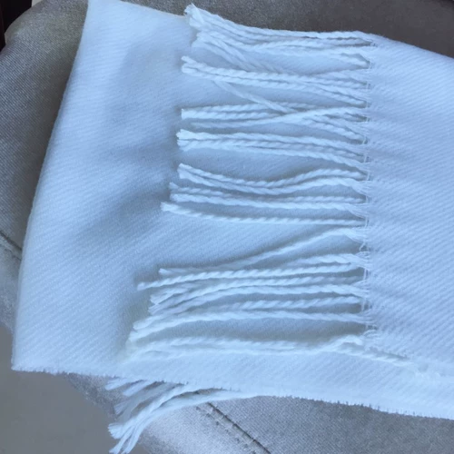 Белый демисезонный утепленный длинный универсальный шарф из искусственного меха, в корейском стиле