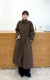 2025 Winter Thickened Stand Collar Double-sided Wool Coat Women's Long Korean Style A-Type Lace-Up Skirt Wool Coat