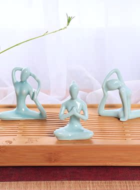 瑜伽馆体式摆件可爱装饰品人物冥想摆件小人创意女生桌面女生卧室