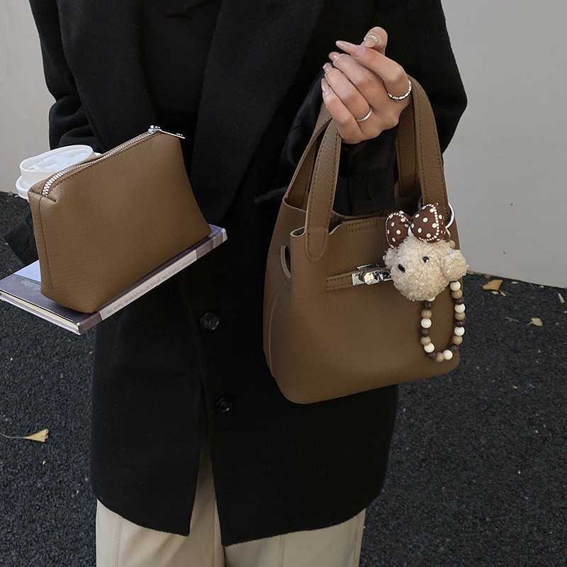 高级感复古子母小包包女式2026新款潮时尚百搭单肩手提斜挎水桶包,淘宝优惠券,粉丝福利购,淘宝优惠卷