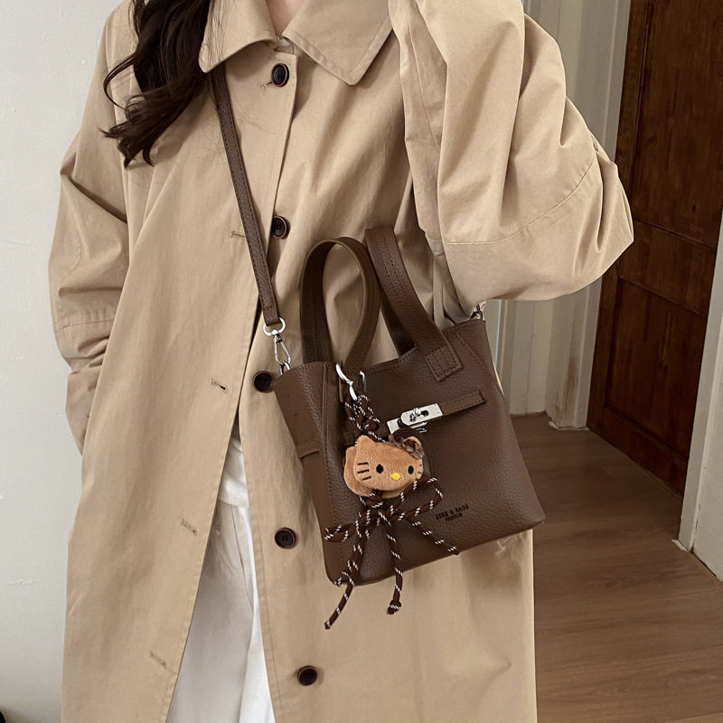 复古荔枝纹小包包女2026新款手提菜篮子水桶包时尚百搭单肩斜挎包,淘宝优惠券,粉丝福利购,淘宝优惠卷