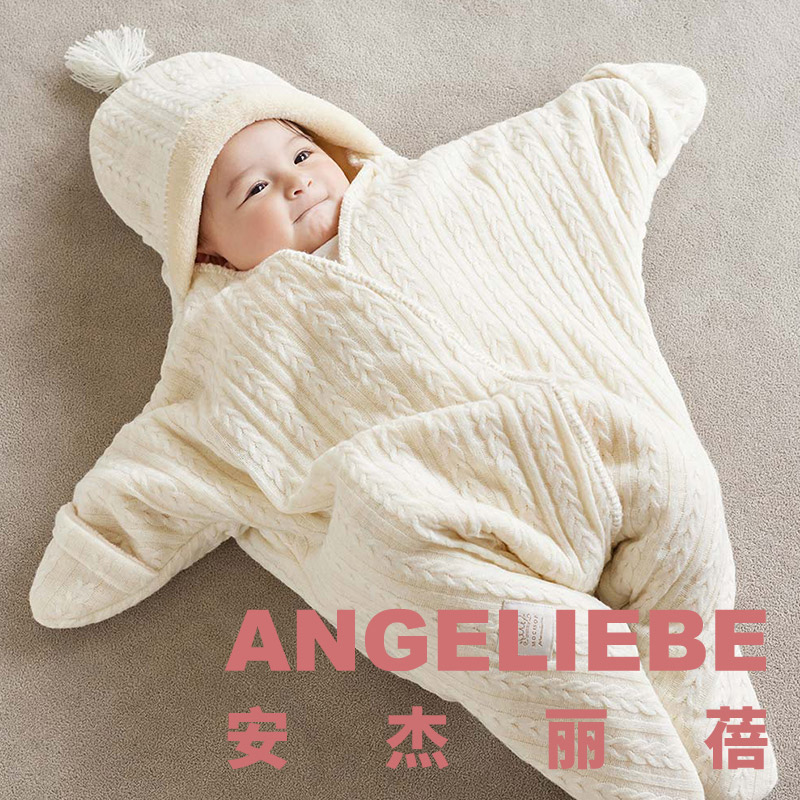 ANGELIEBE宝宝连体衣日本进口连体长袖可爱幼儿家居服秋新品-图1