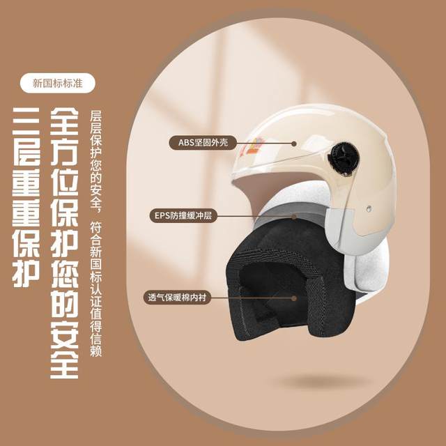 Electric car helmet safety helmet with double mirrors cute and warm in winter