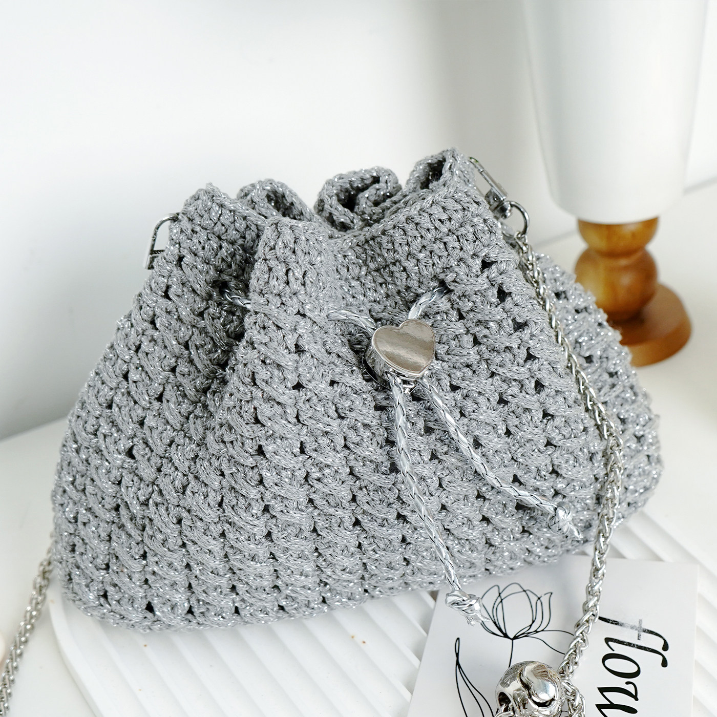 星熠蝴蝶碎银子小银线饺子包钩针编织材料包手工diy毛线钩织包包,淘宝优惠券,粉丝福利购,淘宝优惠卷