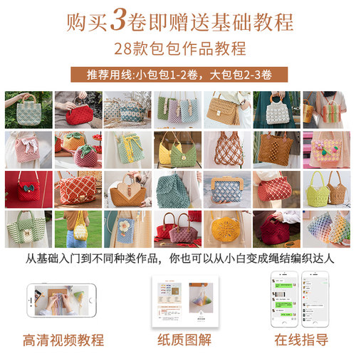 闲惠居家3mm包芯棉绳diy手工包编织线绳子棉线绳macrame编绳纯棉 - 图2