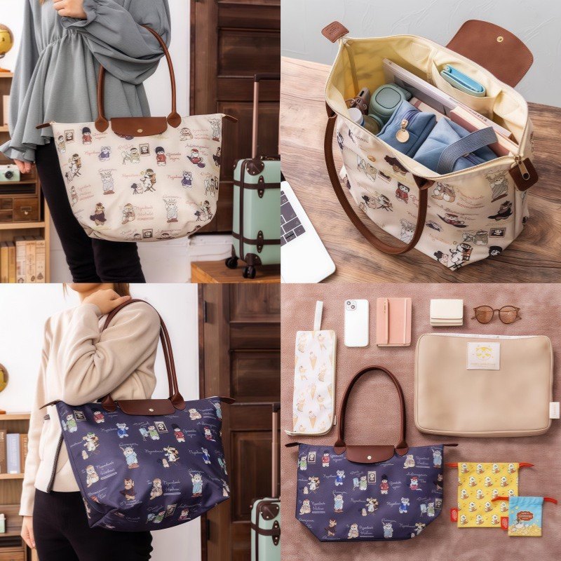 日系 环游世界猫系列 可折叠旅行袋托特包单肩包衣物收纳袋零钱包,淘宝优惠券,粉丝福利购,淘宝优惠卷