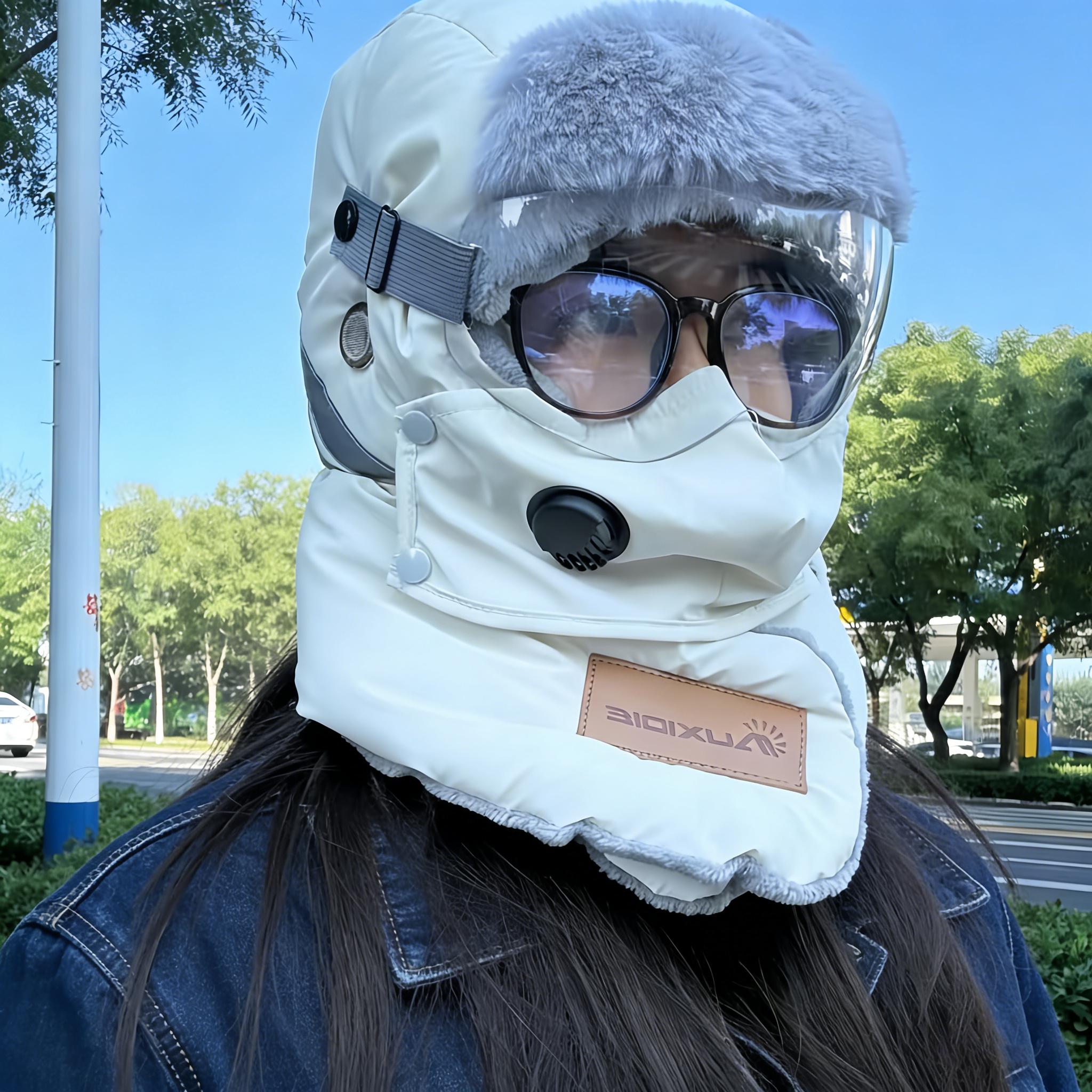 Winter fleece warm rain mask Lei Feng hat