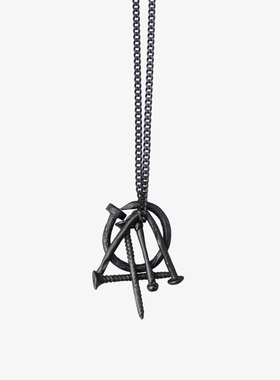 gaostudios黑色合金钉扭曲项链