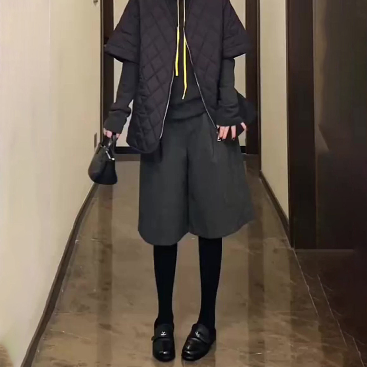 灰色毛呢短裤五分裤女秋冬新款高腰显瘦时尚百搭洋气减龄阔腿裤子,淘宝优惠券,粉丝福利购,淘宝优惠卷