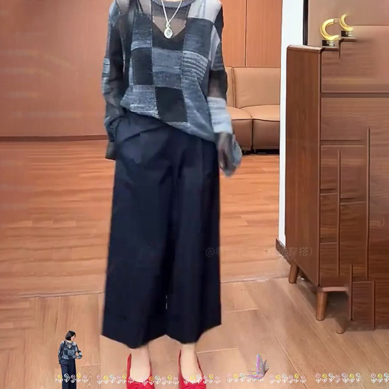 白色休闲裤女2025流行新款高腰显瘦简约时尚气质宽松百搭八分裤子 - 图1