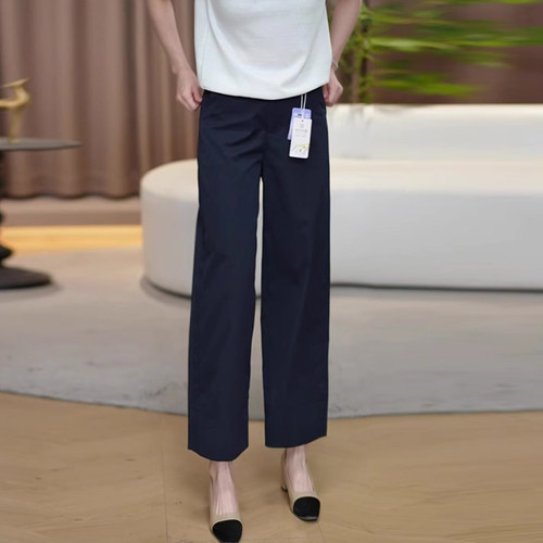 百搭超好看高级直筒西装裤女夏薄款2026新款高腰显九分阔腿裤子 - 图2