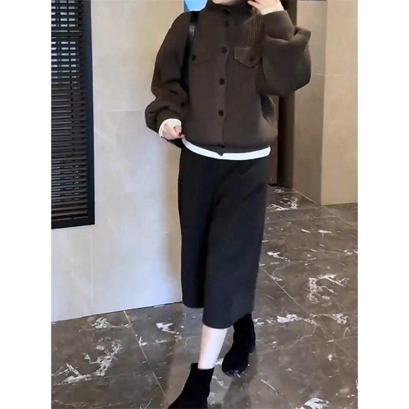 深灰色毛呢阔腿裤女冬季新款大码梨形身材小个子加绒加厚八分裤子,淘宝优惠券,粉丝福利购,淘宝优惠卷