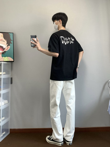 XANYP 白色简约通勤牛仔裤男韩版痞帅显瘦直筒百搭纯色休闲裤 - 图3
