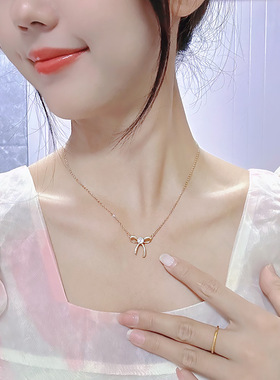 新款钛钢项链不掉色女夏季高级感小众网红吊坠百搭轻奢锁骨链