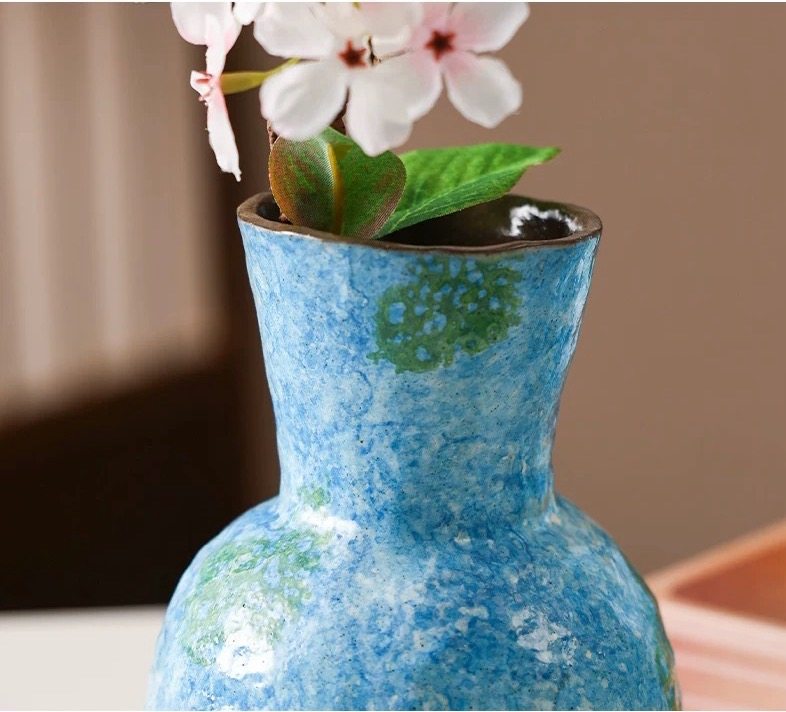 景德镇陶瓷花瓶摆件客厅插花器复古器手绘蓝色小花瓶个鲜花花瓶,淘宝优惠券,粉丝福利购,淘宝优惠卷