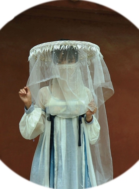 古风仙帷帽女侠斗笠幕篱遮容汉服