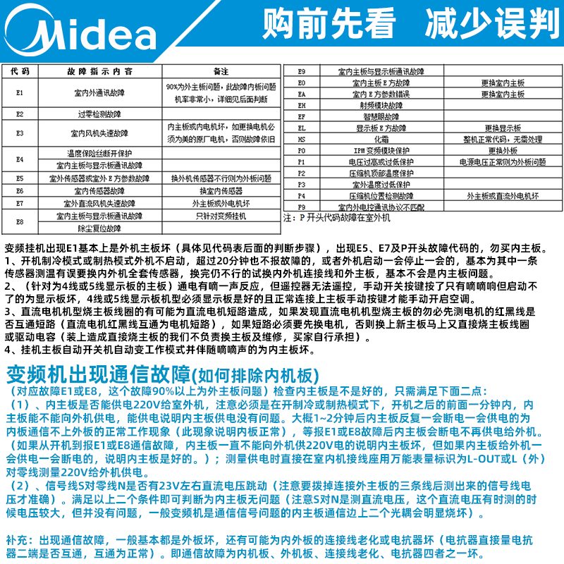 美的变频空调1-1.5挂机内机主板KFR-26/32/35G/BP2DN8Y-PH400(3) - 图0