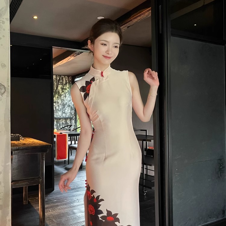 花好月圆Wcouture原创新中式美人 独家定制长款旗袍连衣裙 - 图3