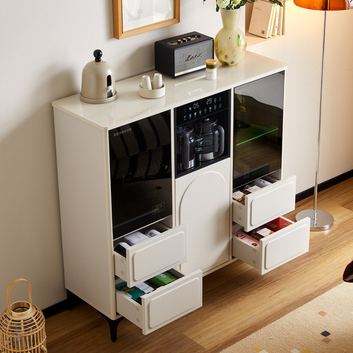 2025新款奶油风家用实木茶吧机高端客厅智能全自动一体饮水机柜子 - 图2