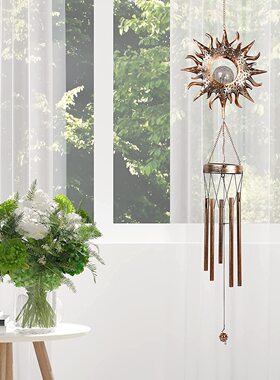 Wind Chimes Solar Glowing Unique Bells Outdoor Metal Wind