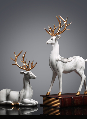 北欧风格电视柜室内结婚麋鹿摆件