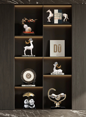 家居客厅书柜摆件金属轻奢软装