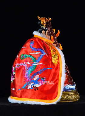 刺绣家用绒边王母娘娘观音神仙披风佛袍斗篷披肩凤袍加厚凤凰招财